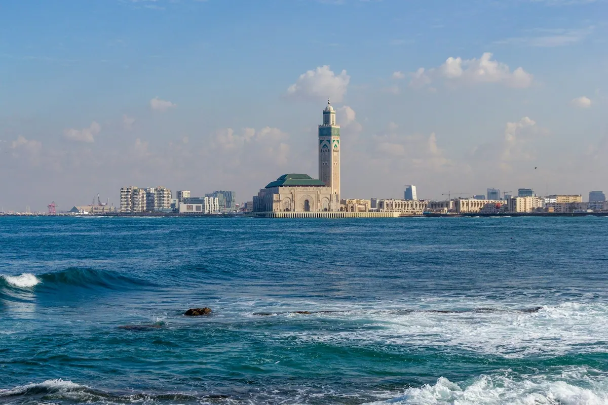Hassan-II.-Moschee am Atlantik in Casablanca